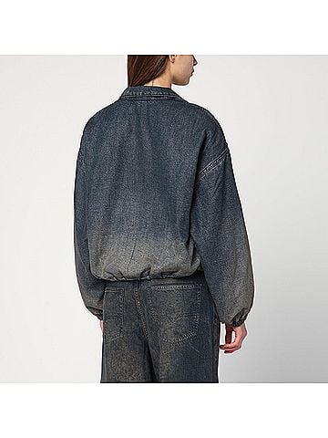 Diesel Women's De-Flower Jacket In Medium Blue With Faded Effect (view 2)