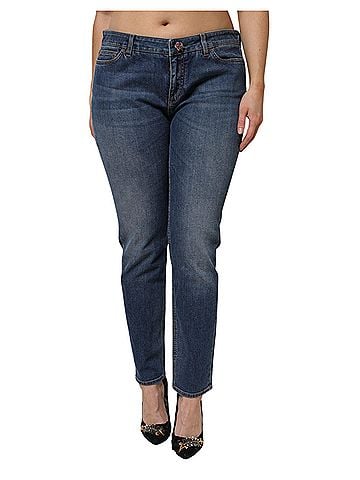 Dolce & Gabbana Basic Blue Low Waist Cotton Skinny Denim Women's Jeans (view 1)