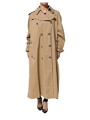 Dolce & Gabbana Basic Khaki Double Breasted Trench Coat Women's Jacket (view 2)