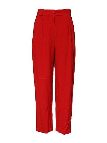 Dolce & Gabbana Basic Red Viscose High Waist Tapered Women's Pants (view 1)