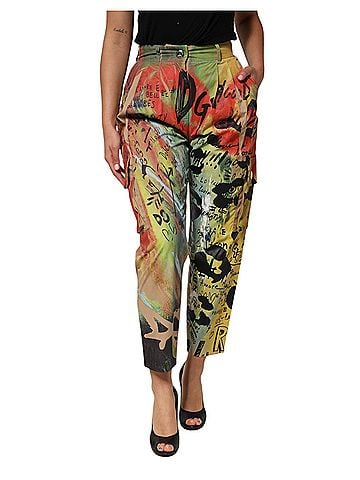 Dolce & Gabbana Basic Multicolor High Waist Cargo Trouser Women's Pants (view 1)