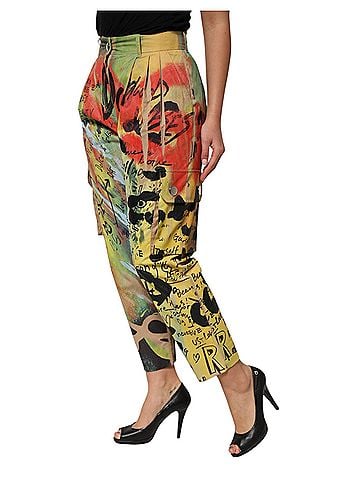 Dolce & Gabbana Basic Multicolor High Waist Cargo Trouser Women's Pants (view 2)