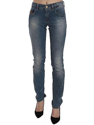John Galliano Blue Washed Mid Waist Skinny Casual Denim Women's Pants (view 1)