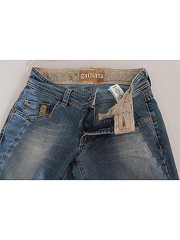 John Galliano Blue Washed Mid Waist Skinny Casual Denim Women's Pants (view 2)