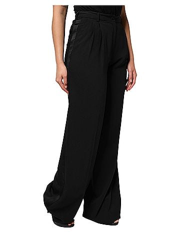 Dolce & Gabbana Basic Black Wool High Waist Wide Leg Women's Pants (view 2)