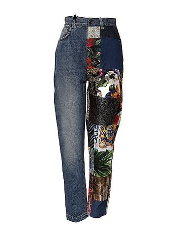 Dolce & Gabbana Basic Blue AMBER Patchwork High Waist Denim Women's Jeans (view 1)