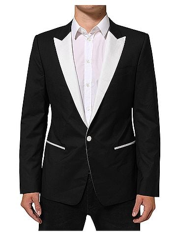 Dolce & Gabbana Basic Black White MARTINI 1 Button Men Suit Women's Blazer (view 1)