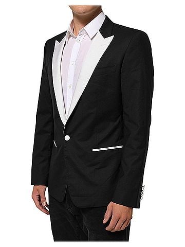 Dolce & Gabbana Basic Black White MARTINI 1 Button Men Suit Women's Blazer (view 2)