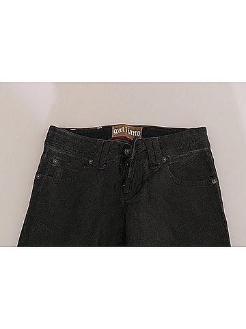 John Galliano Black Washed Low Waist Regular Leg Denim Women's Pants (view 1)