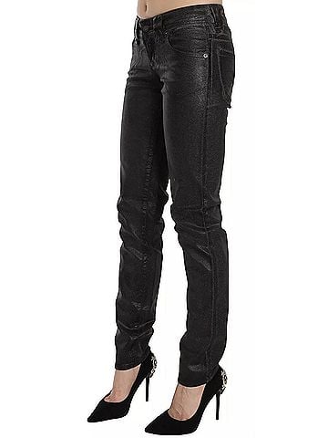 John Galliano Black Washed Low Waist Regular Leg Denim Women's Pants (view 2)