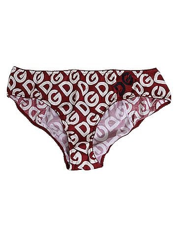Dolce & Gabbana Basic Bordeaux DG Logo Slip Bottom Brief Women's Underwear (view 1)