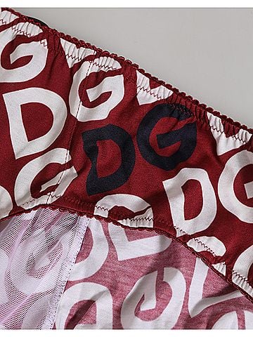Dolce & Gabbana Basic Bordeaux DG Logo Slip Bottom Brief Women's Underwear (view 2)