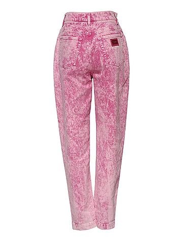 Dolce & Gabbana Basic Pink Tie Dye High Waist Tapered Denim Women's Jeans (view 2)