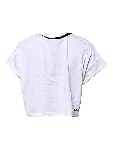 Dolce & Gabbana Basic White Graphic Print Crew Neck Cropped Women's T-shirt (view 2)