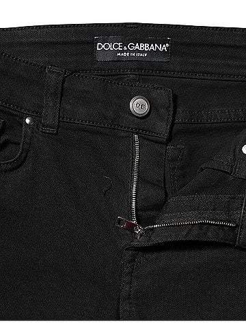 Dolce & Gabbana Basic Black Cotton Logo Skinny MidWaist Denim Women's Jeans (view 2)