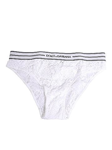 Dolce & Gabbana Basic White Lace Slip Brief Logo Waistband Women's Underwear (view 1)