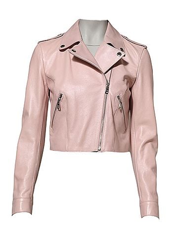 Dolce & Gabbana Basic Light Pink Collar Leather Women Biker Women's Jacket (view 1)
