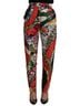 Dolce & Gabbana Basic 100% Cotton Solid Multi Color Multicolor Patchwork Jacquard High Waist Women's Pants Size M - photo 1