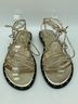 Schutz 100% Leather Solid Gold Sandals Size 9 1/2 - photo 3