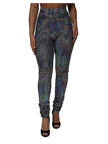Dolce & Gabbana Basic Multicolor Sequined Leggings Trouser Women's Pants (view 1)