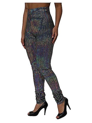 Dolce & Gabbana Basic Multicolor Sequined Leggings Trouser Women's Pants (view 2)