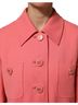 Dolce & Gabbana Basic 100% Wool Solid Pink Pink Buttoned Down Trench Coat Women's Jacket Size XS - photo 4