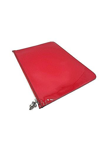 Alexander McQueen Women's Hot Pink Patent Leather Skull Large Pouch (view 2)