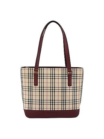 Burberry Nova Check Tote Canvas And Leather Beige Canvas Tote Bag Bag (view 1)