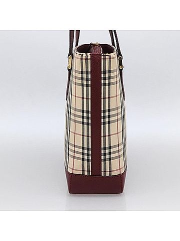 Burberry Nova Check Tote Canvas And Leather Beige Canvas Tote Bag Bag (view 2)