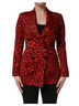 Dolce & Gabbana Basic 100% Synthetic Solid Red Red Leopard Double Breasted Coat Women's Jacket Size XXS - photo 1
