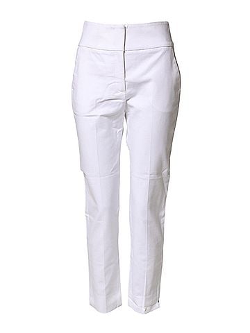 Peserico White High Waist Tapered Fit Chino Trouser Women's Pants (view 1)