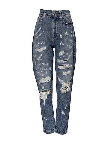 Dolce & Gabbana Basic Blue Distressed Cotton AMBER Denim Women's Jeans (view 1)
