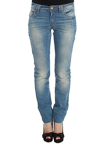 John Galliano Blue Wash Cotton Blend Slim Fit Women's Jeans (view 1)