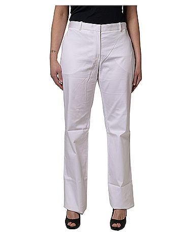 GF Ferre White Mid Waist Straight Chino Women Trouser Women's Pants (view 1)