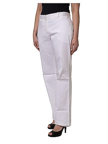 GF Ferre White Mid Waist Straight Chino Women Trouser Women's Pants (view 2)