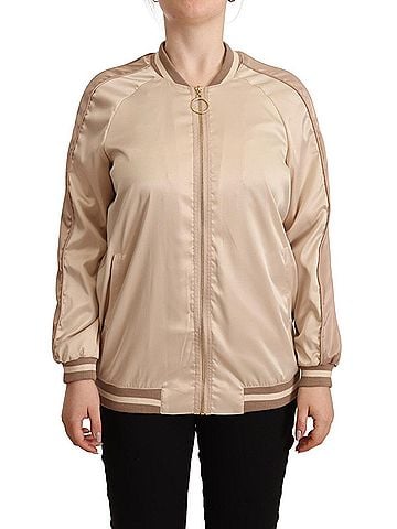 Twinset Bomber Full Zip Beige Long Sleeves Polyester Women's Jacket (view 1)