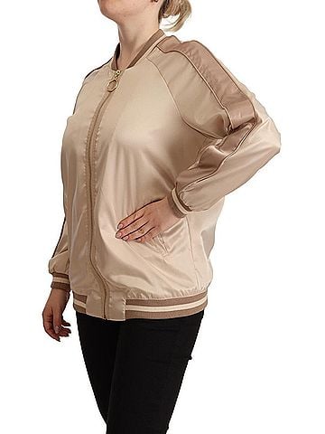 Twinset Bomber Full Zip Beige Long Sleeves Polyester Women's Jacket (view 2)