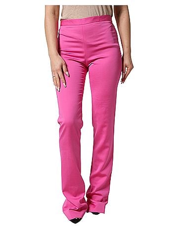 Versace Pink Viscose High Waist Straight Casual Trouser Women's Pants (view 1)