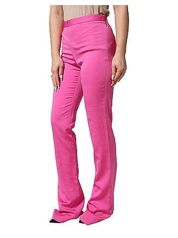 Versace Pink Viscose High Waist Straight Casual Trouser Women's Pants (view 2)
