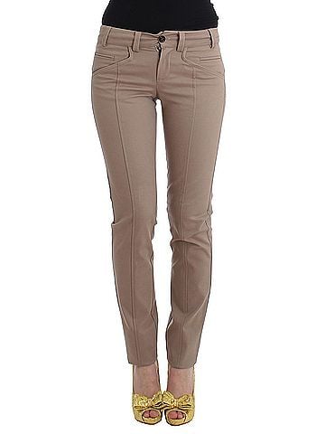Class Roberto Cavalli Beige Dress Skinny Slim Straight Chinos Women's Pants (view 1)