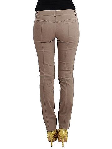 Class Roberto Cavalli Beige Dress Skinny Slim Straight Chinos Women's Pants (view 2)