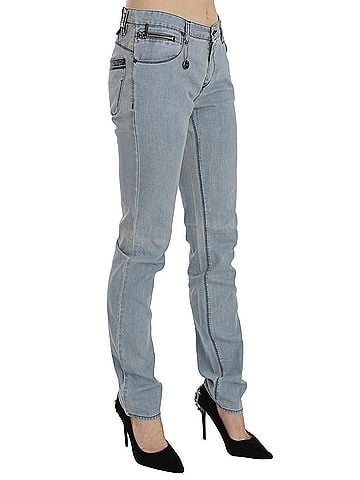 Costume National Light Blue Mid Waist Skinny Denim Women's Jeans (view 2)