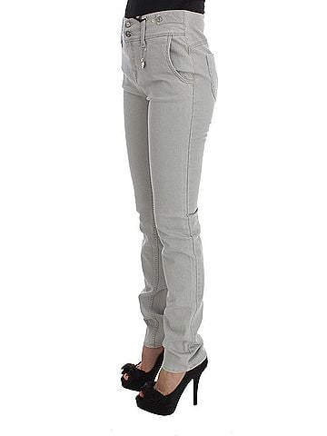 Costume National Pants Gray Cotton Blend Super Slim Fit Women's Jeans (view 2)