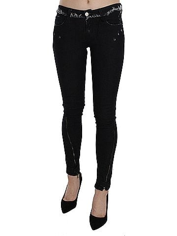 Costume National Black Low Waist Zipper Leg Skinny Denim Women's Jeans (view 1)