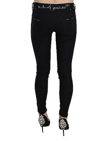 Costume National Black Low Waist Zipper Leg Skinny Denim Women's Jeans (view 2)