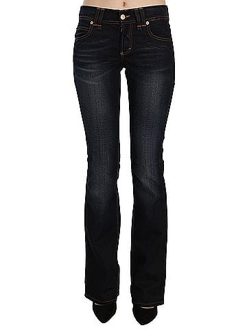 John Galliano Blue Washed Mid Waist Regular Leg Boot Cut Denim Women's Jeans (view 1)