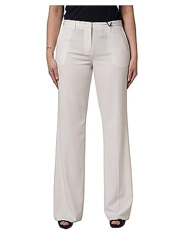 Twinset White Mid Waisted Wide Leg Chino Women Trouser Women's Pants (view 1)