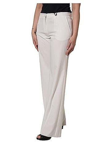 Twinset White Mid Waisted Wide Leg Chino Women Trouser Women's Pants (view 2)