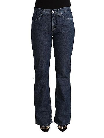 GF Ferre Blue Cotton Mid Waist Flared Denim Women's Jeans (view 1)