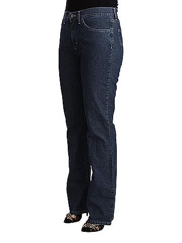 GF Ferre Blue Cotton Mid Waist Flared Denim Women's Jeans (view 2)